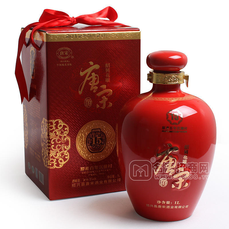 紹興黃酒 包郵 唐宋十五年陳花雕酒 尊貴中國(guó)紅1000ml 禮壇