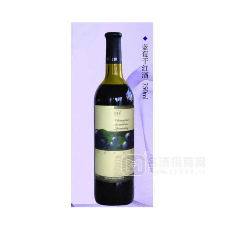 長白山特產(chǎn) 紅景天野生藍莓酒750ml