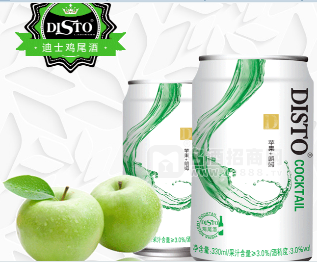 迪士易拉罐裝預調(diào)雞尾酒蘋果+朗姆味