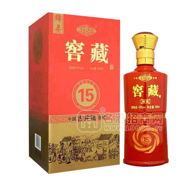 進(jìn)貢坊窖藏綿柔15年白酒500ml