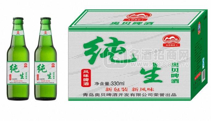 灰色330毫升純生啤酒