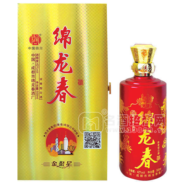 綿龍春金聚星42°濃香型白酒500ml