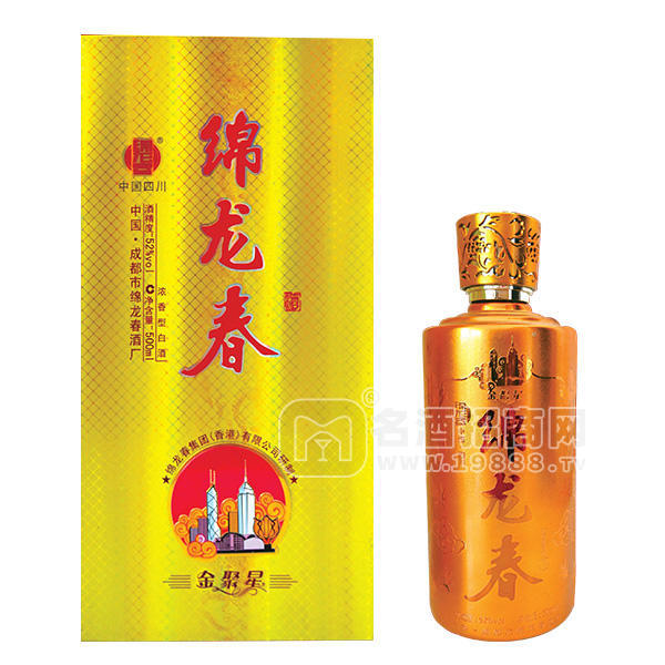 綿龍春金聚星52°濃香型白酒500ml