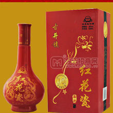 喜慶紅花瓷白酒