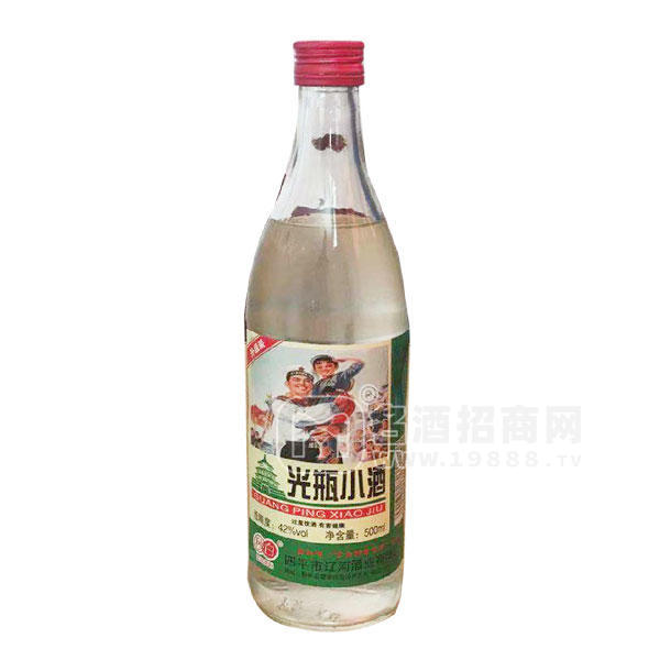 秒白 光瓶小酒42度白酒招商500ml