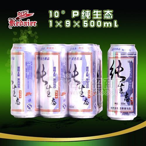 10°P山東德州克代爾純生態(tài)啤酒1×9×500ml