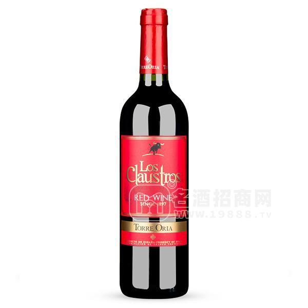 12°西班牙克勞斯特羅紅標(biāo) 干紅葡萄酒招商750ml