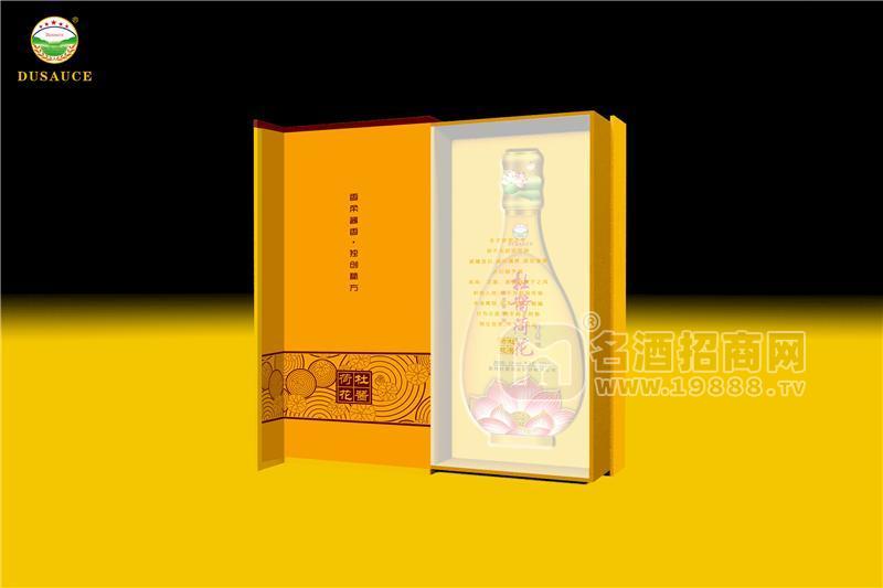 貴州杜醬荷花酒金荷500ml*6瓶整箱香柔醬香型純糧食白酒招商53度