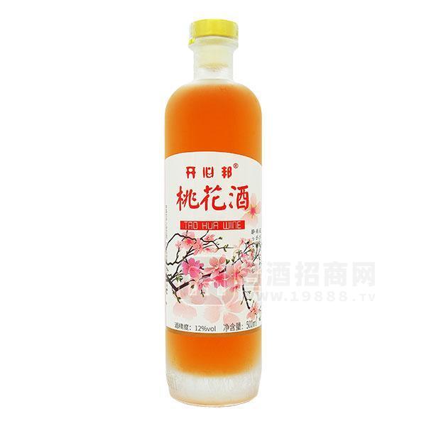 開心邦桃花酒多德瓶系列花果酒代理500ml