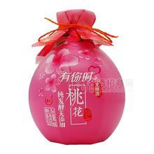 黃氏酒廠有你時(shí)桃花12°無添加發(fā)酵酒 壇裝酒批發(fā)招商500ml