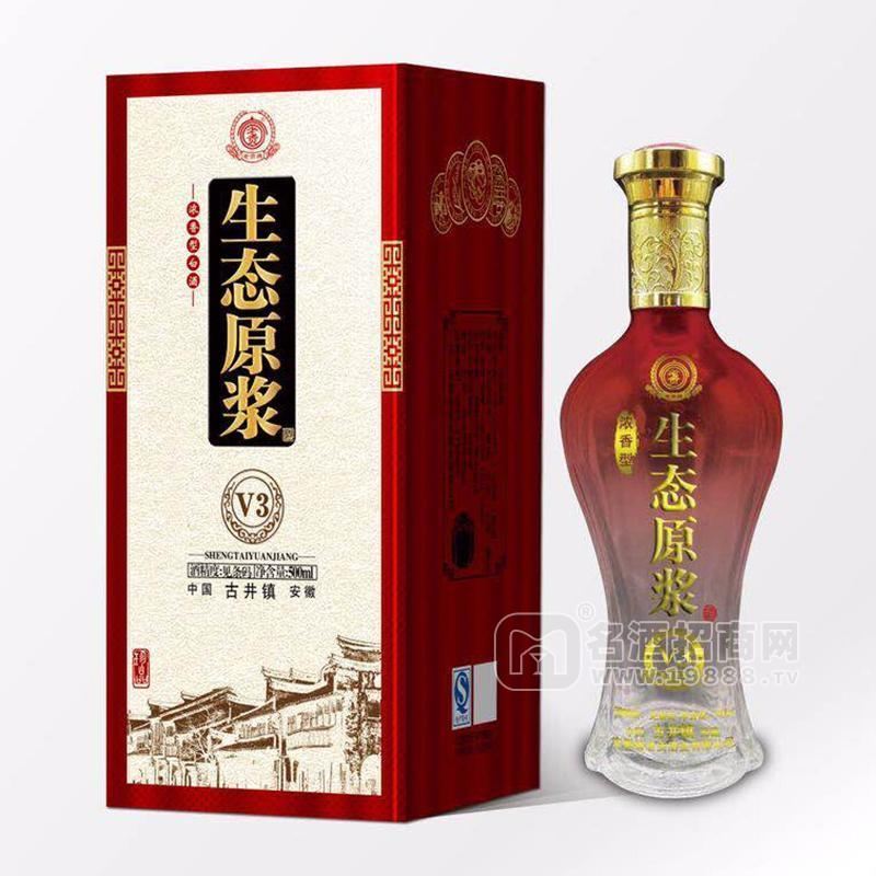 生態(tài)原漿酒濃香型白酒招商紅瓶500ml