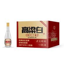 高粱白42度濃香型白酒純糧固態(tài)發(fā)酵白酒	480ml×12瓶