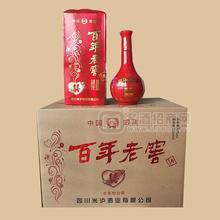 米瀘酒業(yè)百年老窖濃香型白酒招商喜宴用酒紅瓷瓶禮盒裝白酒招商500ml