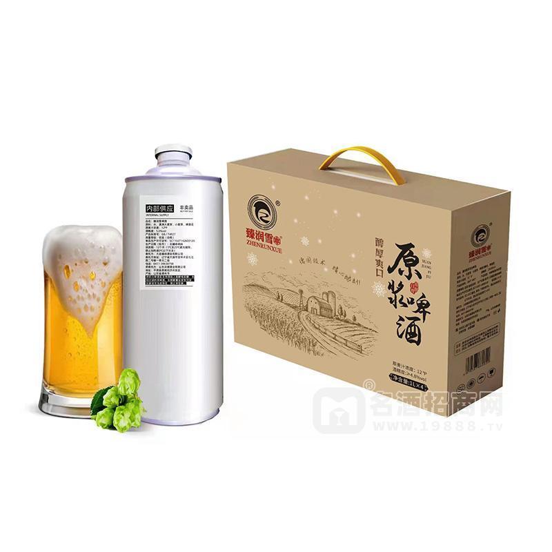 臻潤雪原漿啤酒1LX4瓶