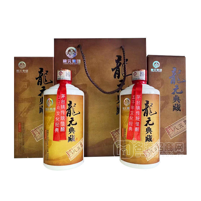 龍?jiān)洳?3%vol醬香型白酒禮盒裝招商500ml