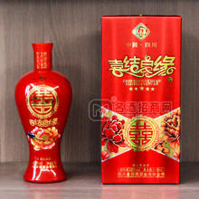 綿陳喜結(jié)良緣喜酒濃香型白酒52%vol禮盒裝招商500ml