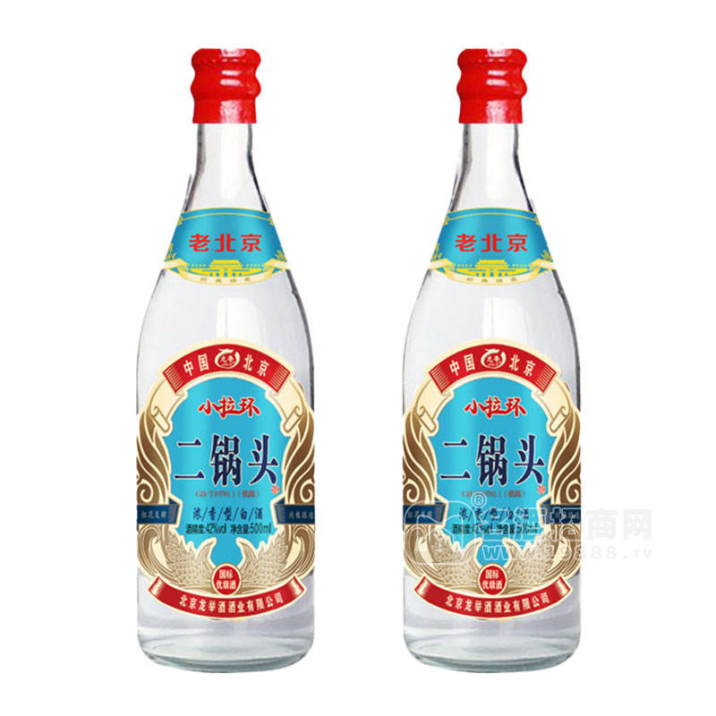 龍舉老北京小拉環(huán)二鍋頭42度濃香型白酒瓶裝招商500ml