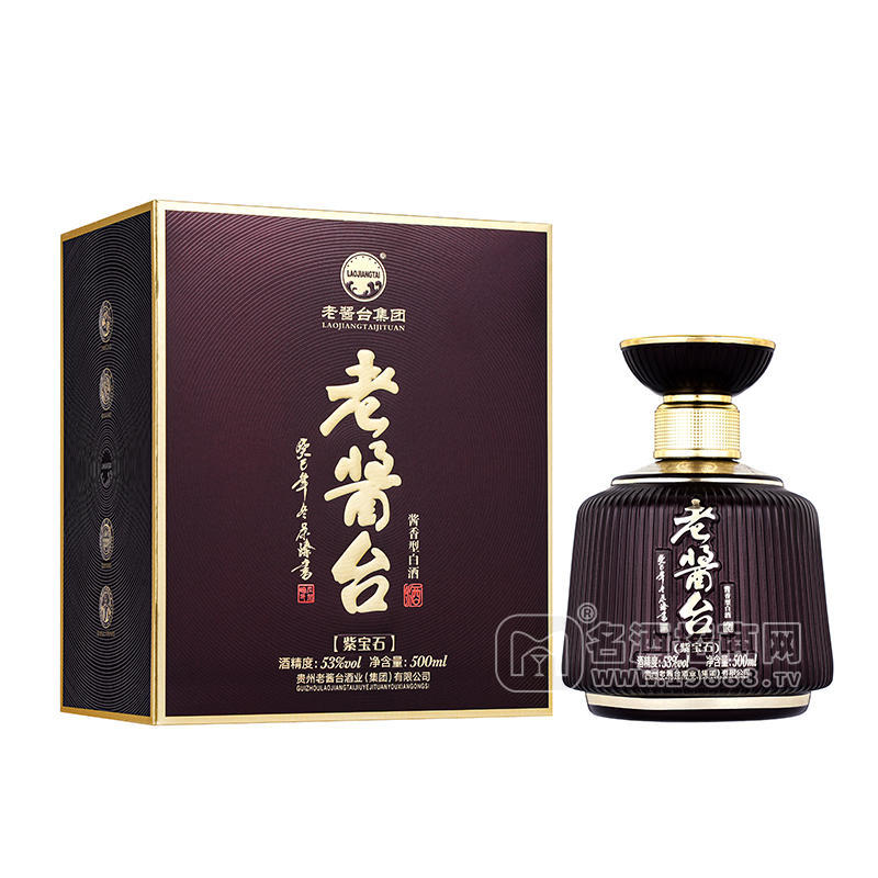 老醬臺(tái)醬酒醬香型53度白酒紫寶石500mL