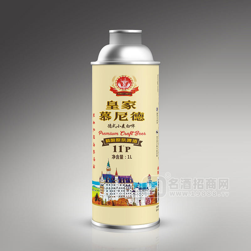 皇家慕尼德德式小麥白啤精釀原漿啤酒1L