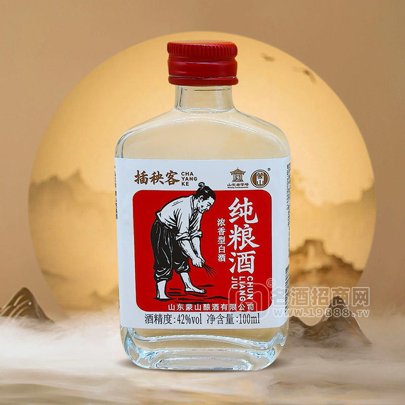 蒙山插秧客純糧酒濃香型白酒42度廠家招商100ml